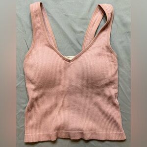 Altar'd State Pink Ribbed Crop Top